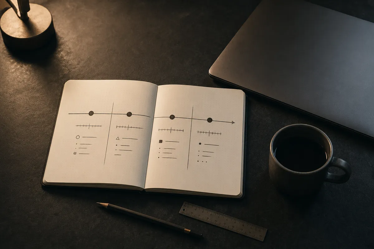 Notebook and laptop on a desk planning a 30 day retention sprint for a medspa